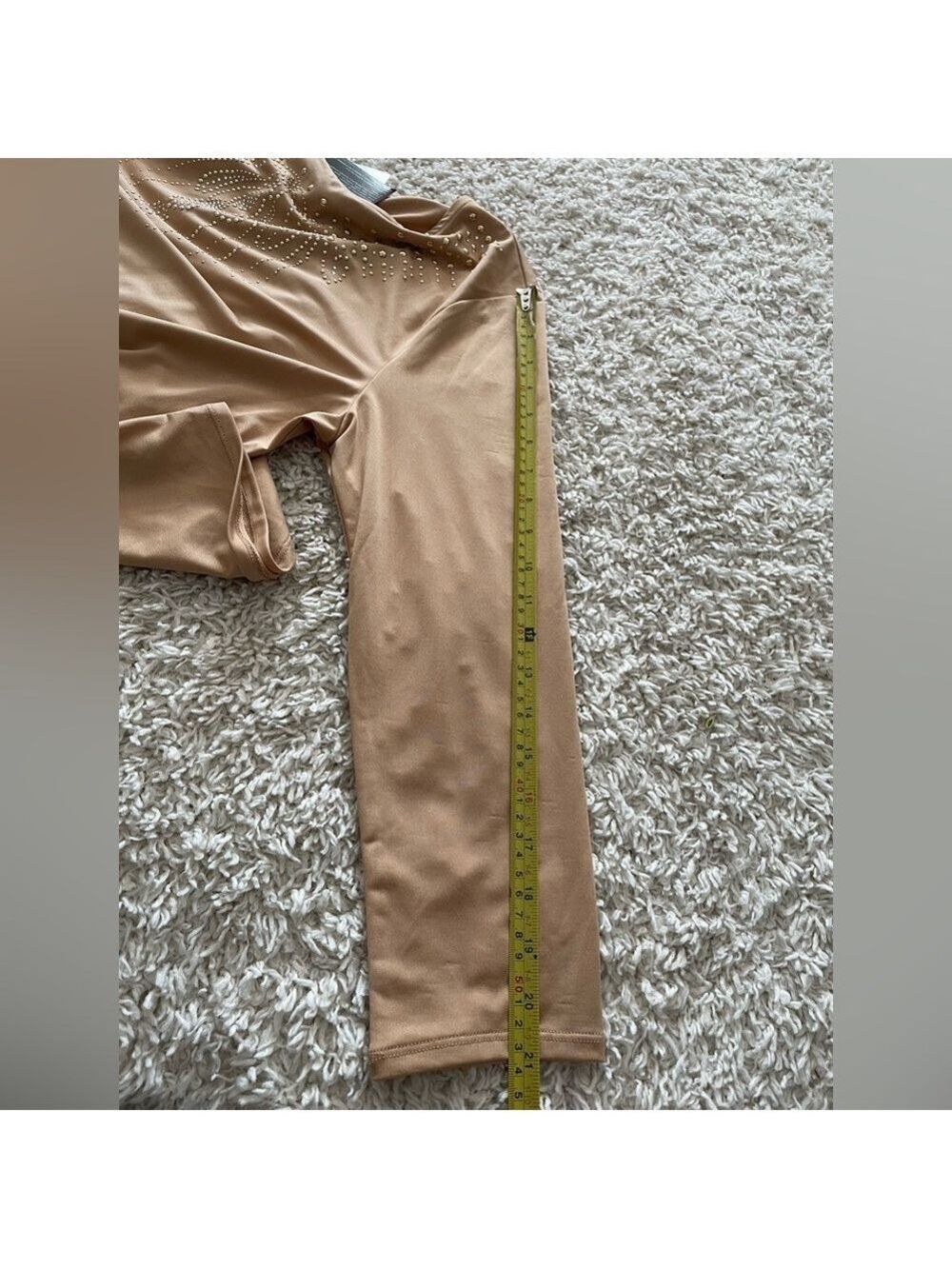 Tan Long Sleeve Embellished Top - Picture 14 of 15